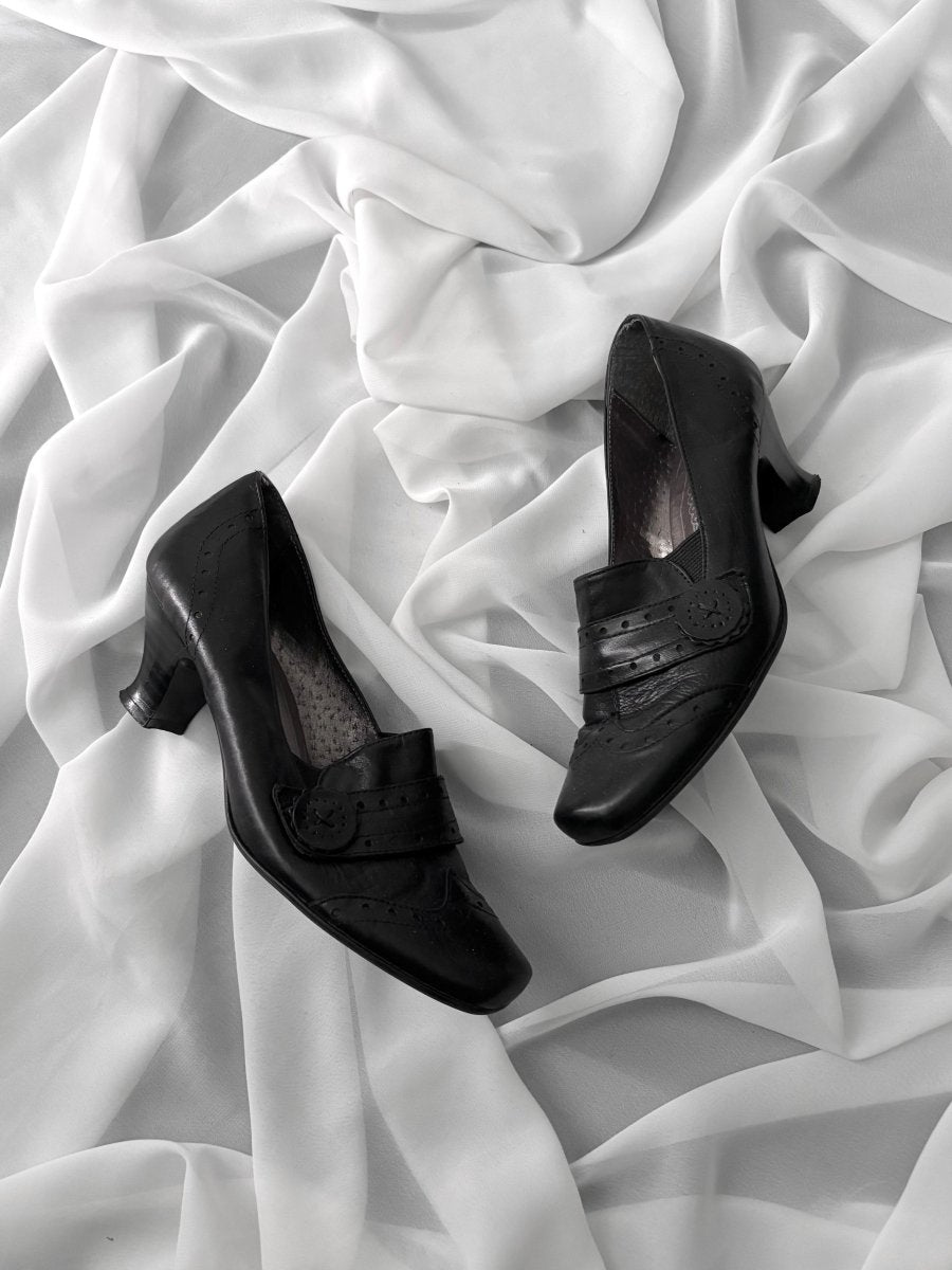 Sorrow Button Mules - MIDNIGHT FAE