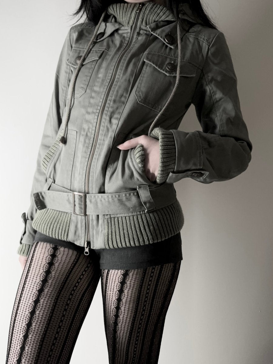 Spiga Military Zip Up Jacket - MIDNIGHT FAE