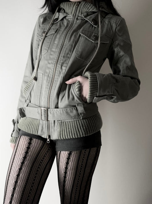 Spiga Military Zip Up Jacket - MIDNIGHT FAE