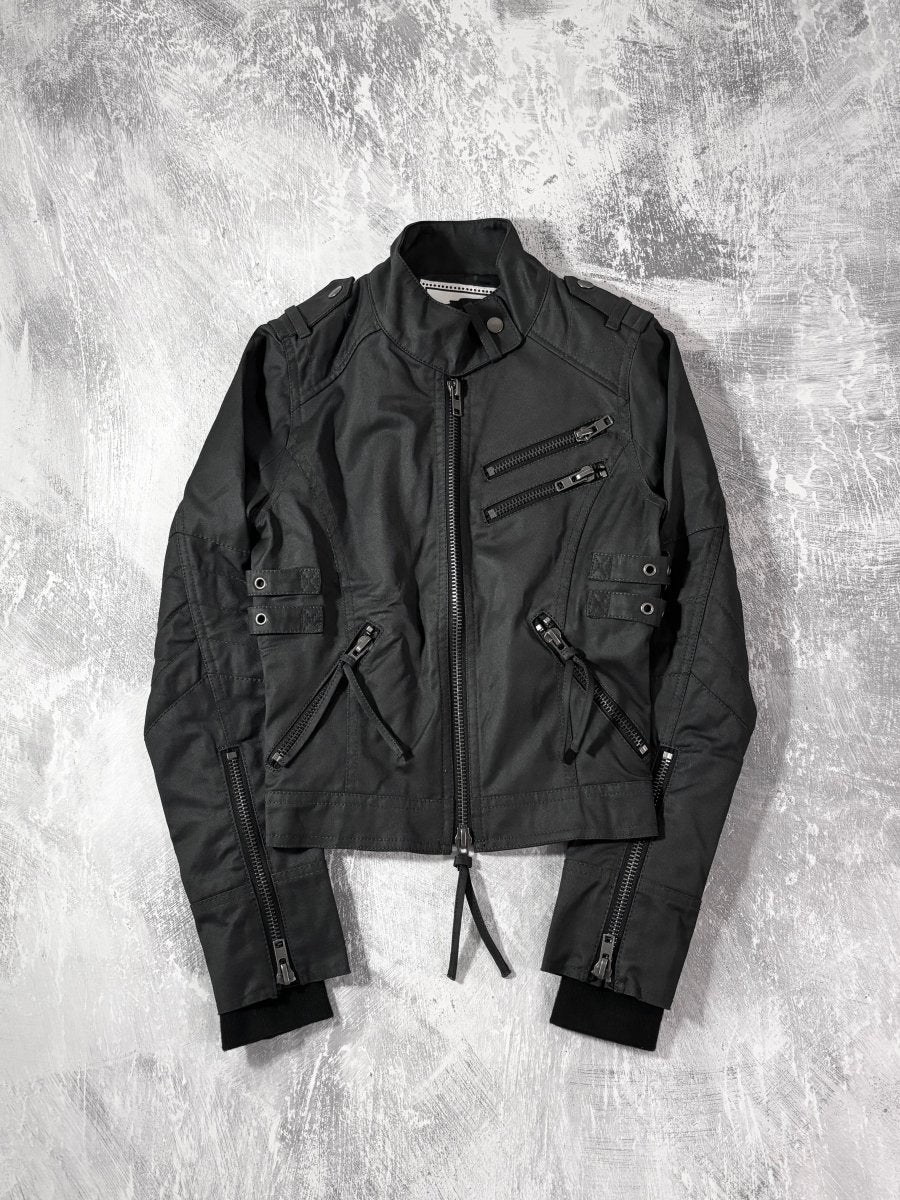 Spiral Rider Waxed Jacket - MIDNIGHT FAE