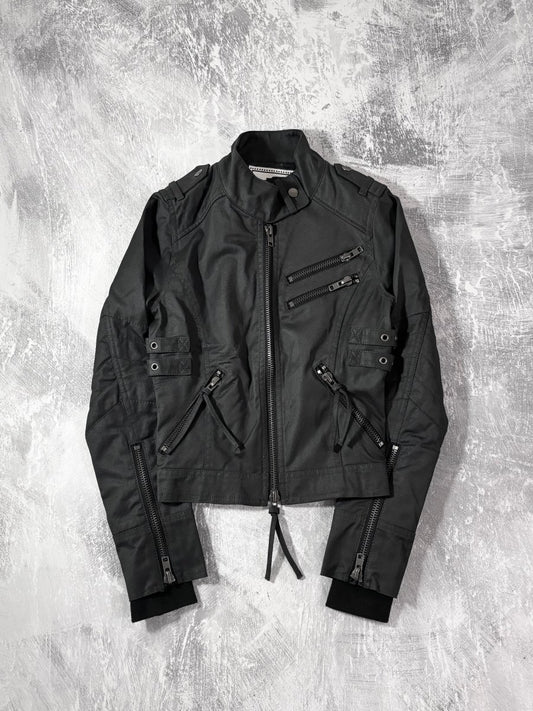 Spiral Rider Waxed Jacket - MIDNIGHT FAE