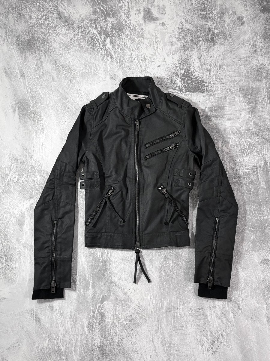 Spiral Rider Waxed Jacket - MIDNIGHT FAE
