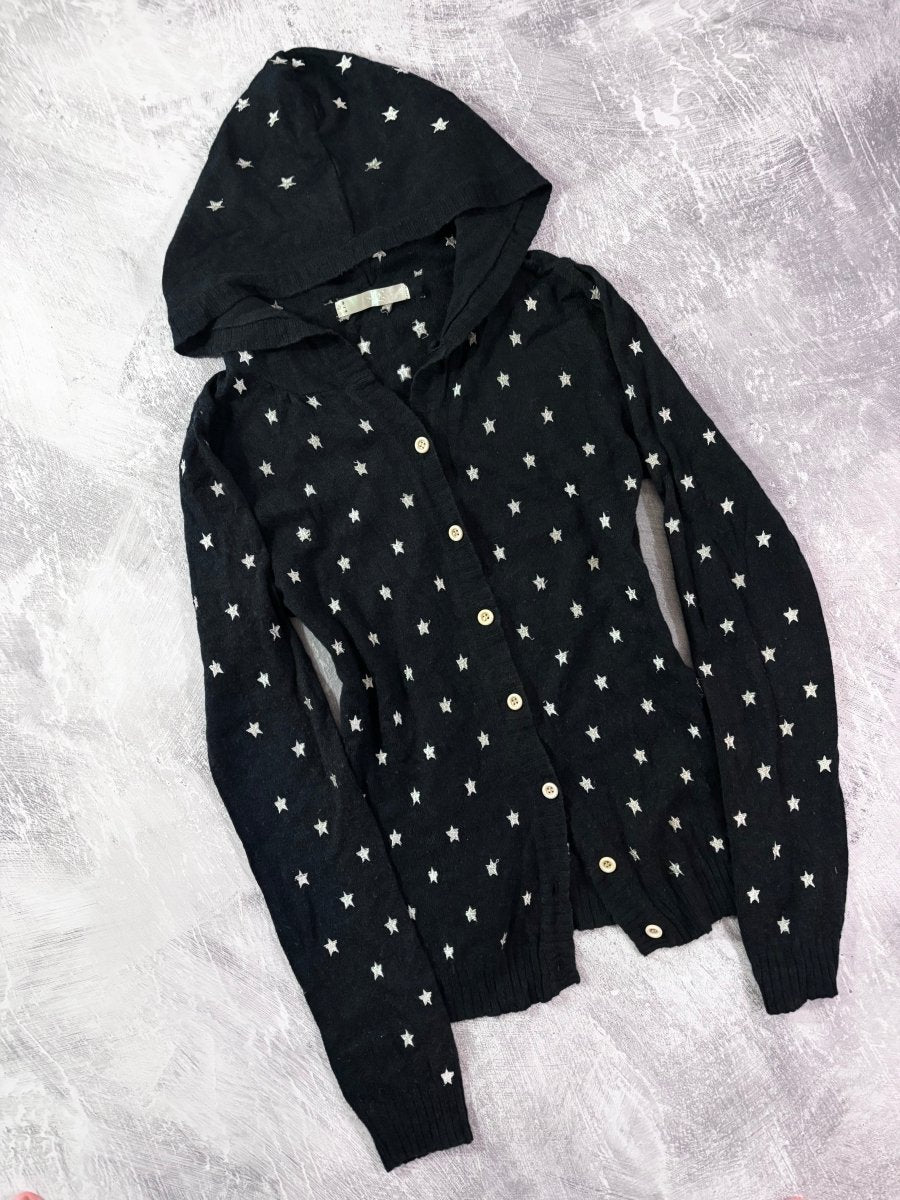 Stars Hooded Cardigan - MIDNIGHT FAE