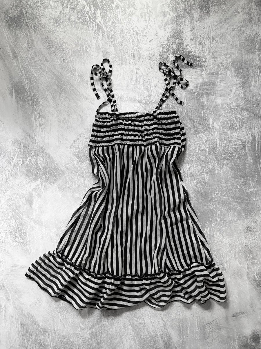 Striped Babydoll Dress - MIDNIGHT FAE