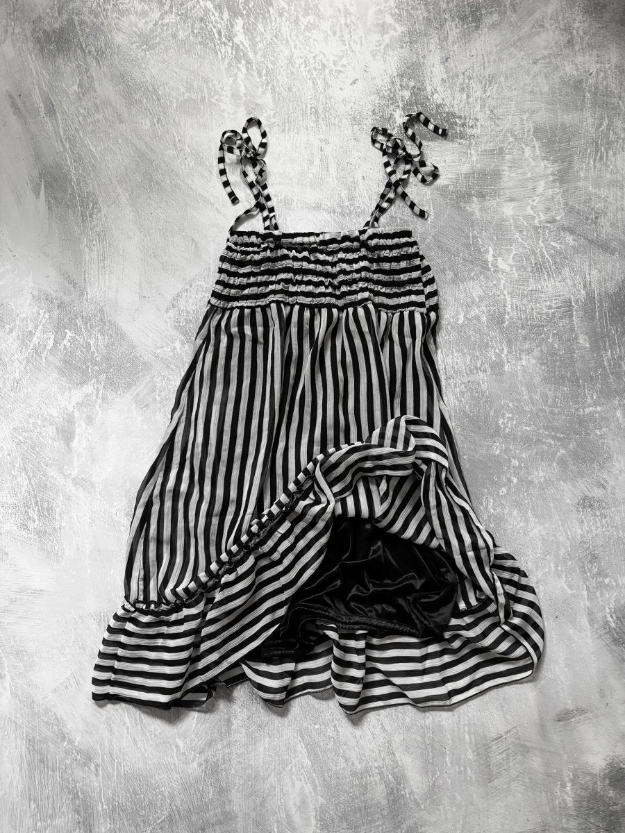 Striped Babydoll Dress - MIDNIGHT FAE