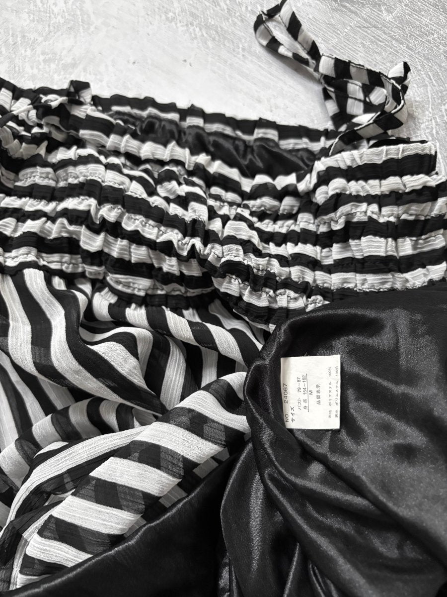 Striped Babydoll Dress - MIDNIGHT FAE