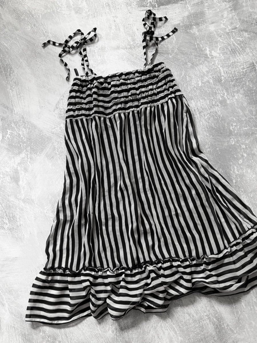 Striped Babydoll Dress - MIDNIGHT FAE