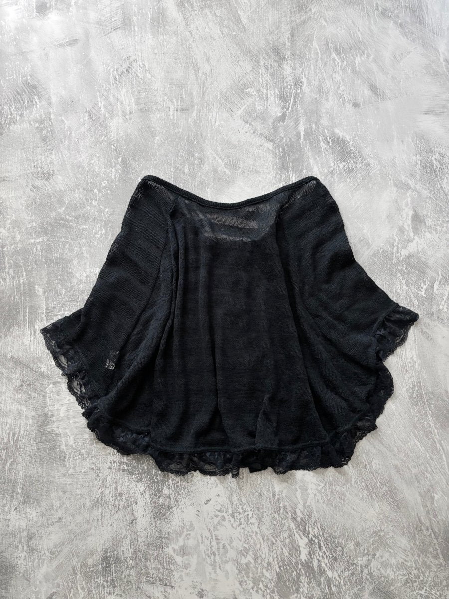 Striped Knit Poncho - MIDNIGHT FAE
