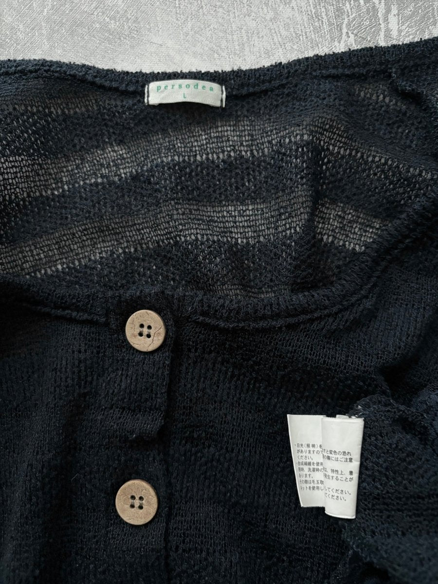 Striped Knit Poncho - MIDNIGHT FAE