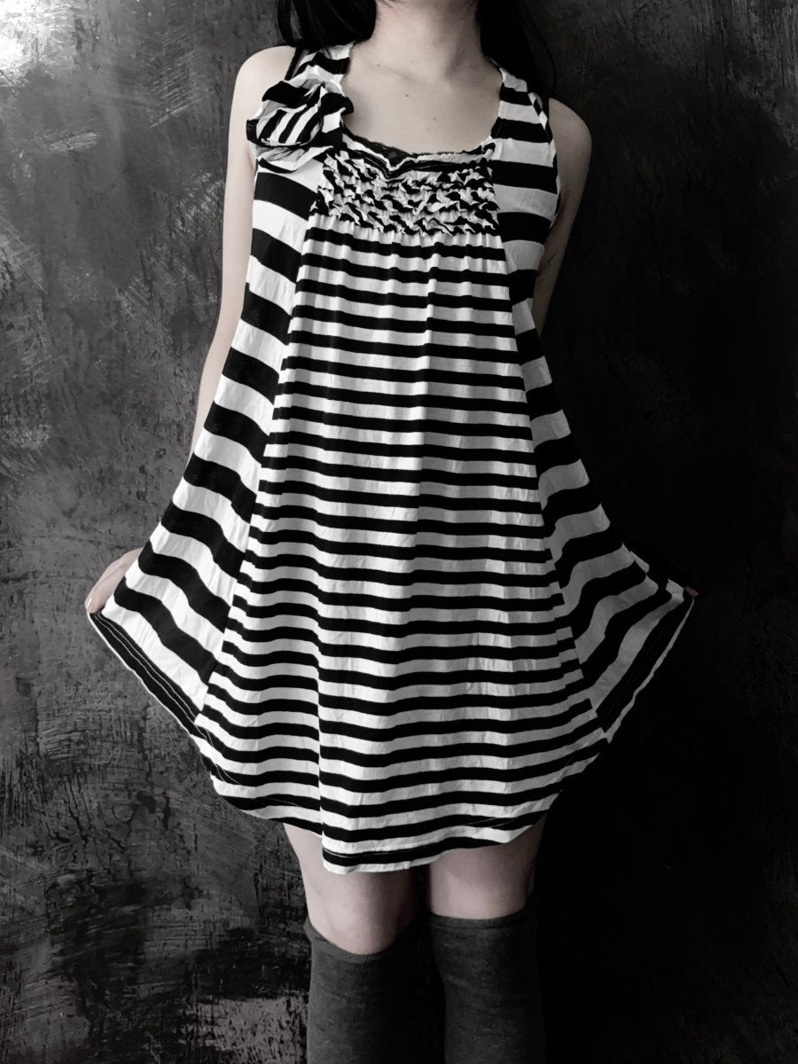 Sucer Striped Dress - MIDNIGHT FAE