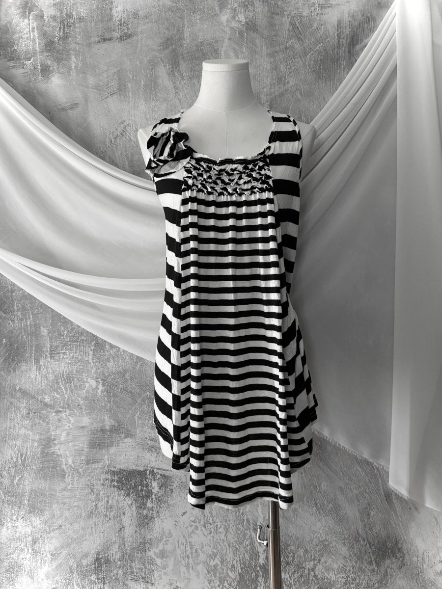 Sucer Striped Dress - MIDNIGHT FAE
