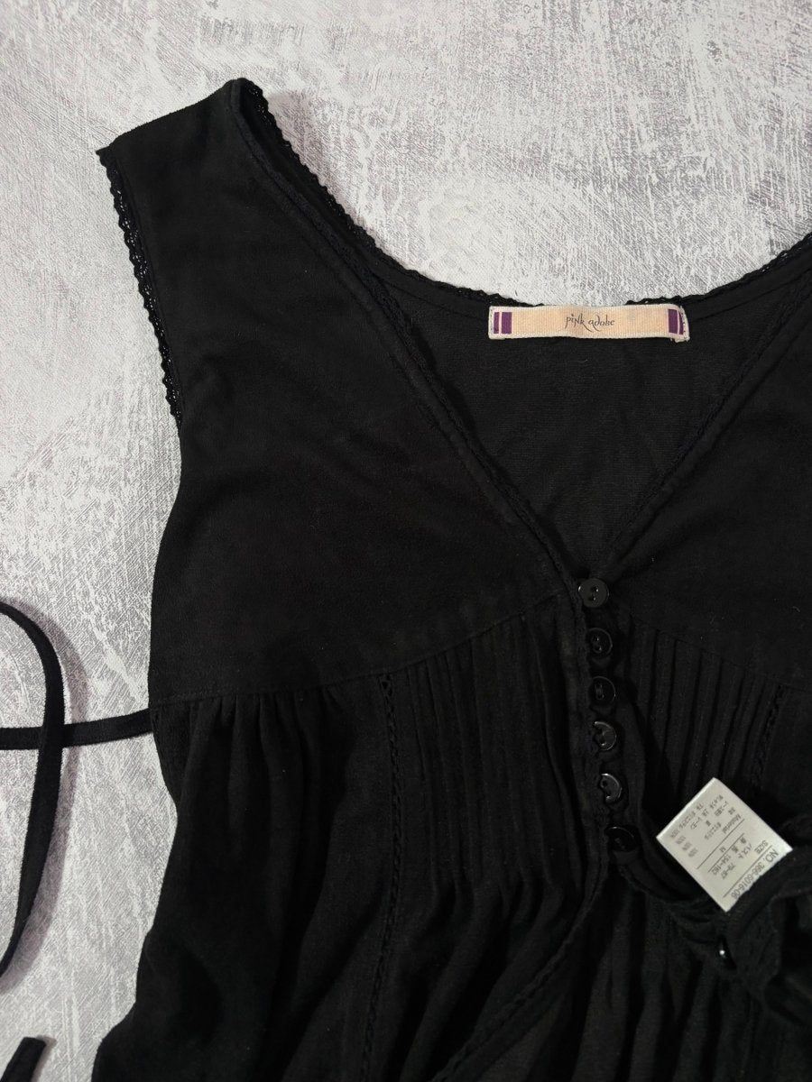 Suede Black Lace Vest - MIDNIGHT FAE