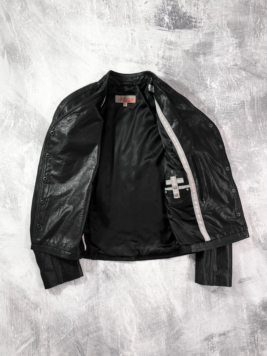 The Overlap Leather Jacket - MIDNIGHT FAE