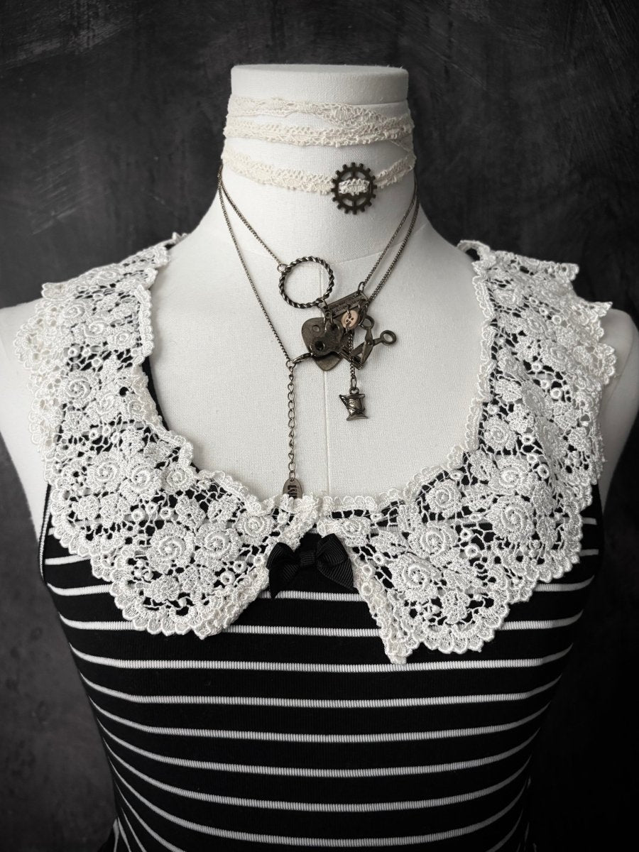 Trinket Collared Top - MIDNIGHT FAE