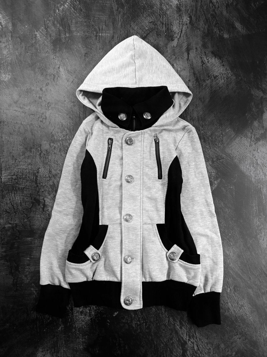 Two - Toned Hoodie Jacket - MIDNIGHT FAE