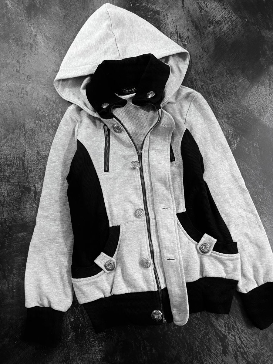 Two - Toned Hoodie Jacket - MIDNIGHT FAE