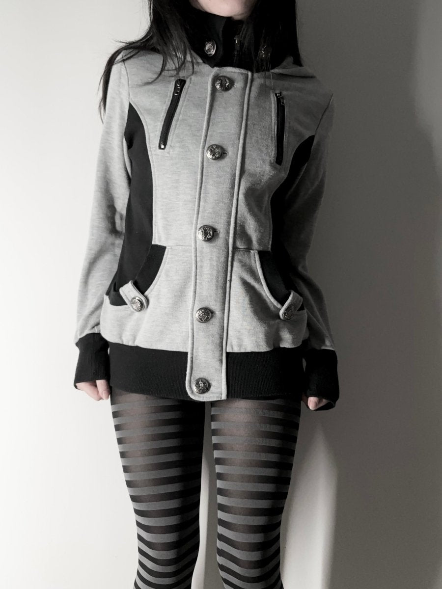 Two - Toned Hoodie Jacket - MIDNIGHT FAE