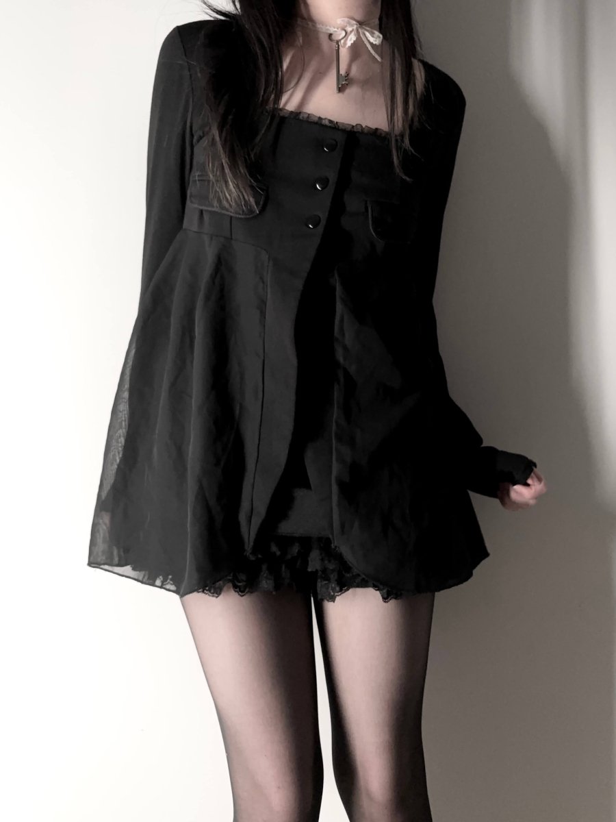 Vest Long Sleeve Top - MIDNIGHT FAE