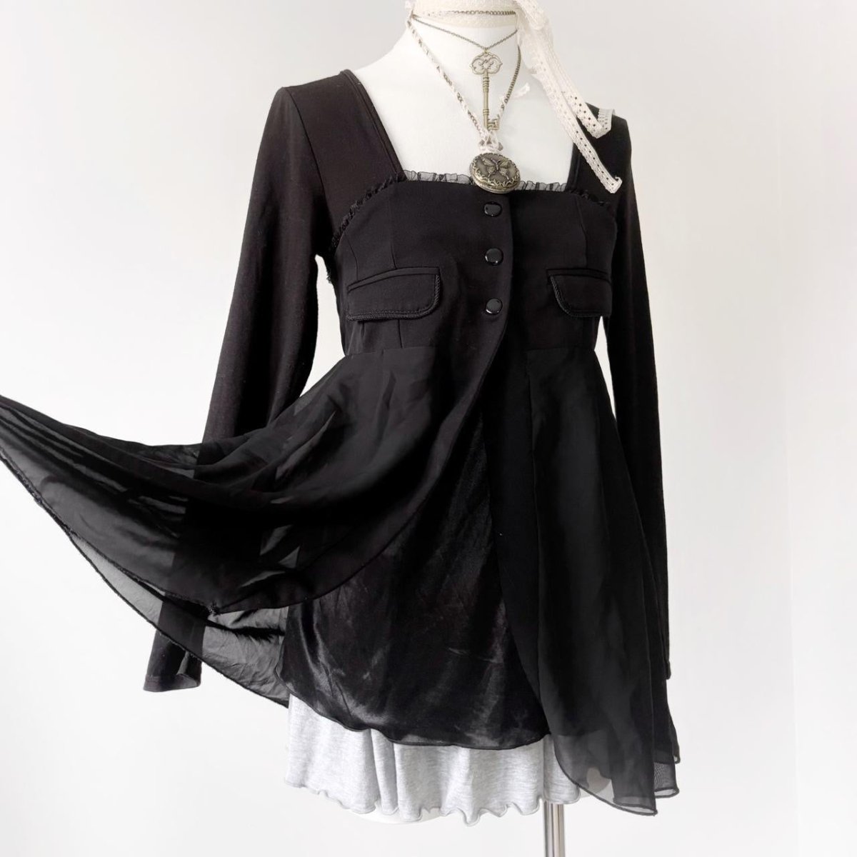 Vest Long Sleeve Top - MIDNIGHT FAE