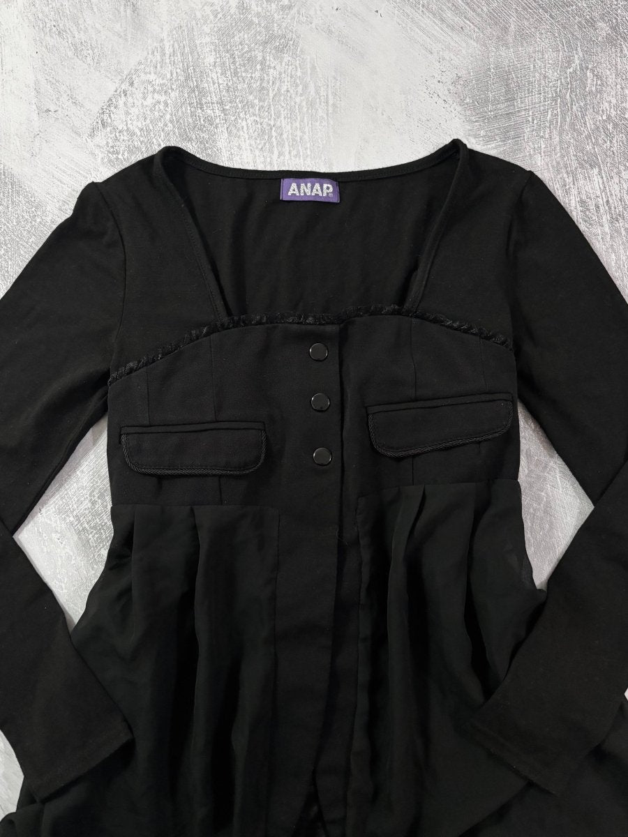Vest Long Sleeve Top - MIDNIGHT FAE