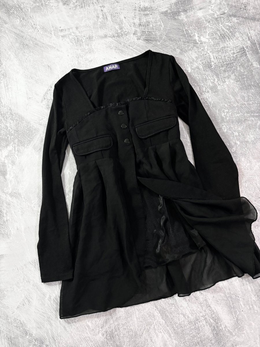 Vest Long Sleeve Top - MIDNIGHT FAE