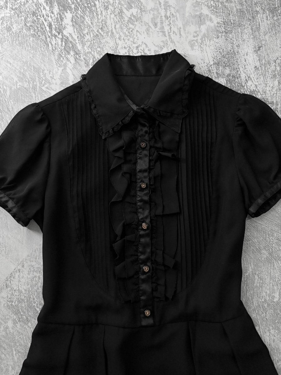 Vestige Button-Up Dress - MIDNIGHT FAE