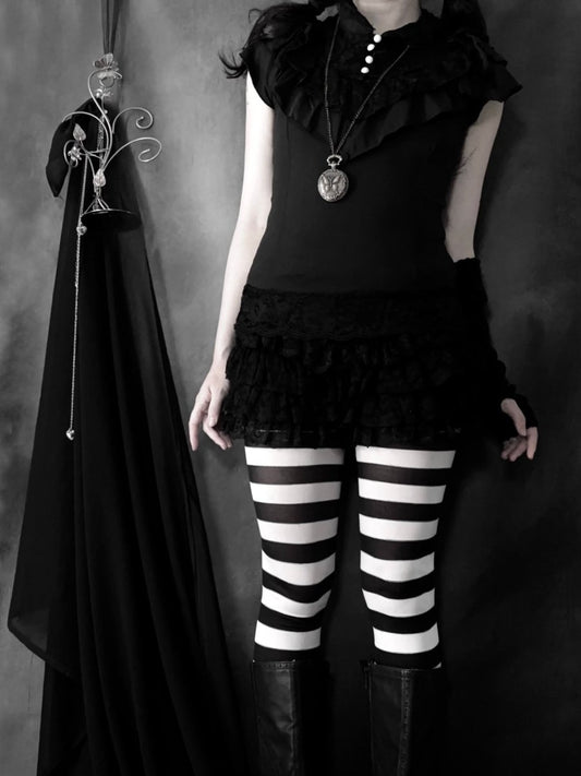 Victoria Frilly Blouse - MIDNIGHT FAE