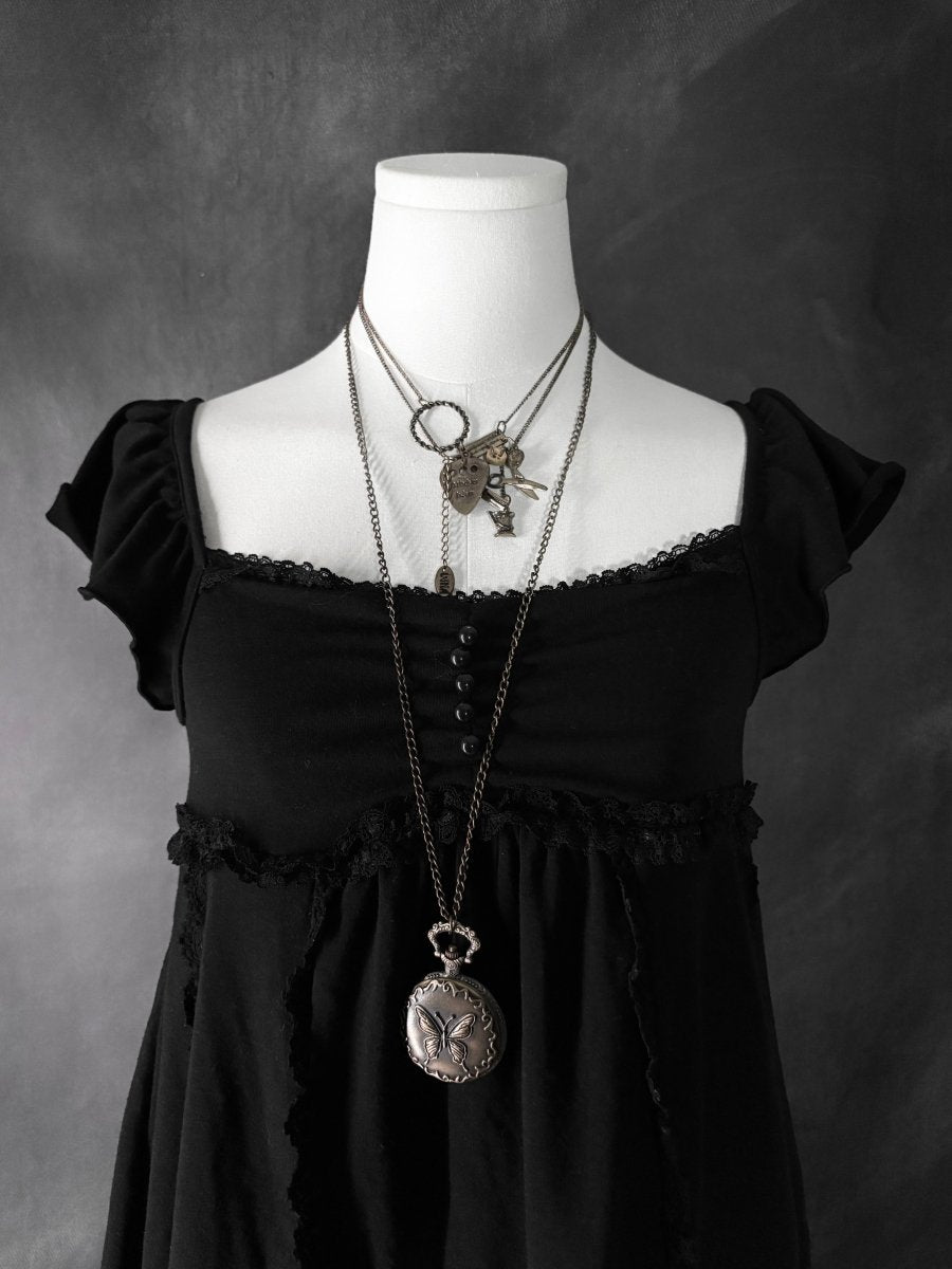 Viola Babydoll Blouse - MIDNIGHT FAE