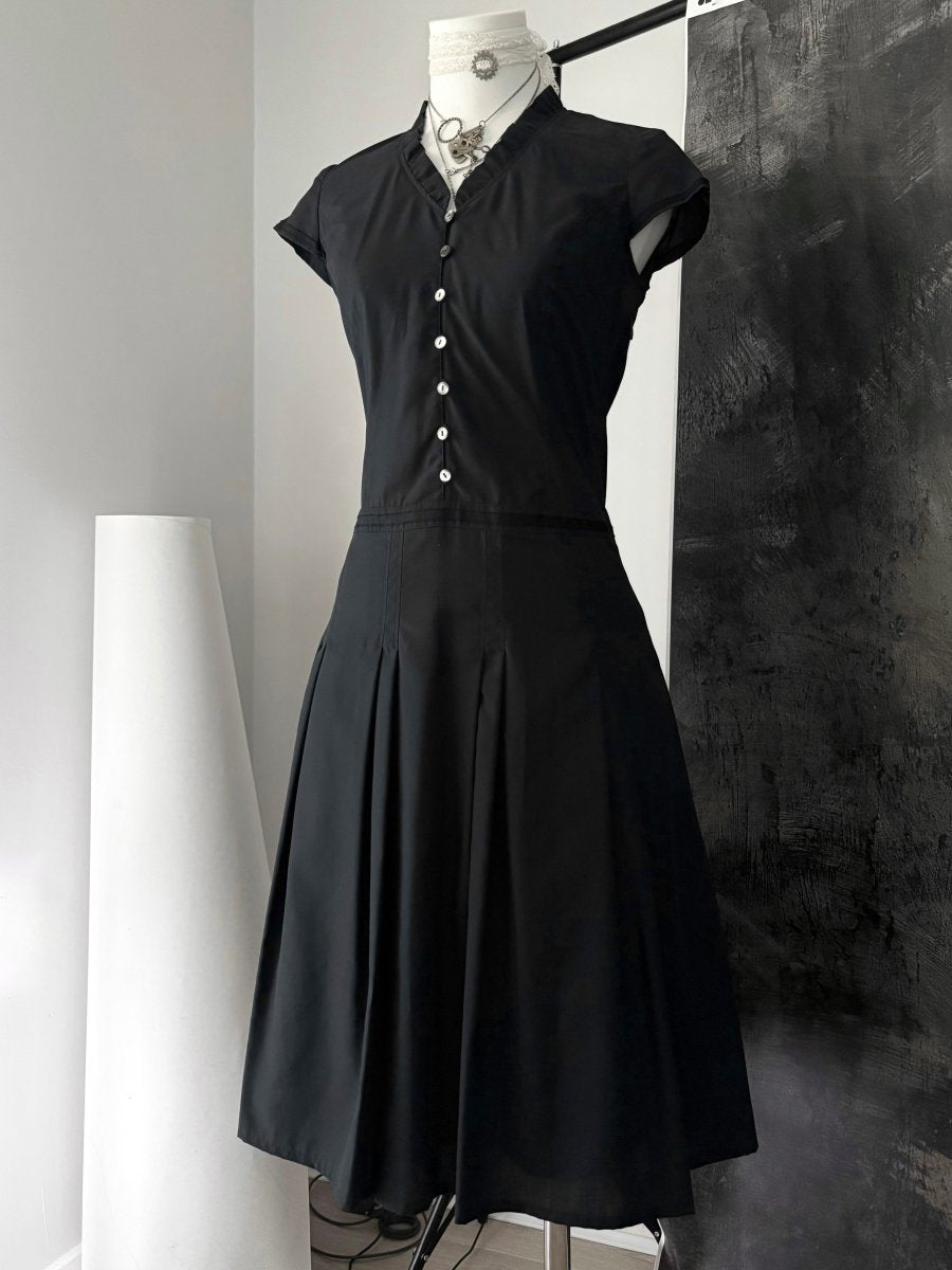 Voicemail Navy Dress - MIDNIGHT FAE