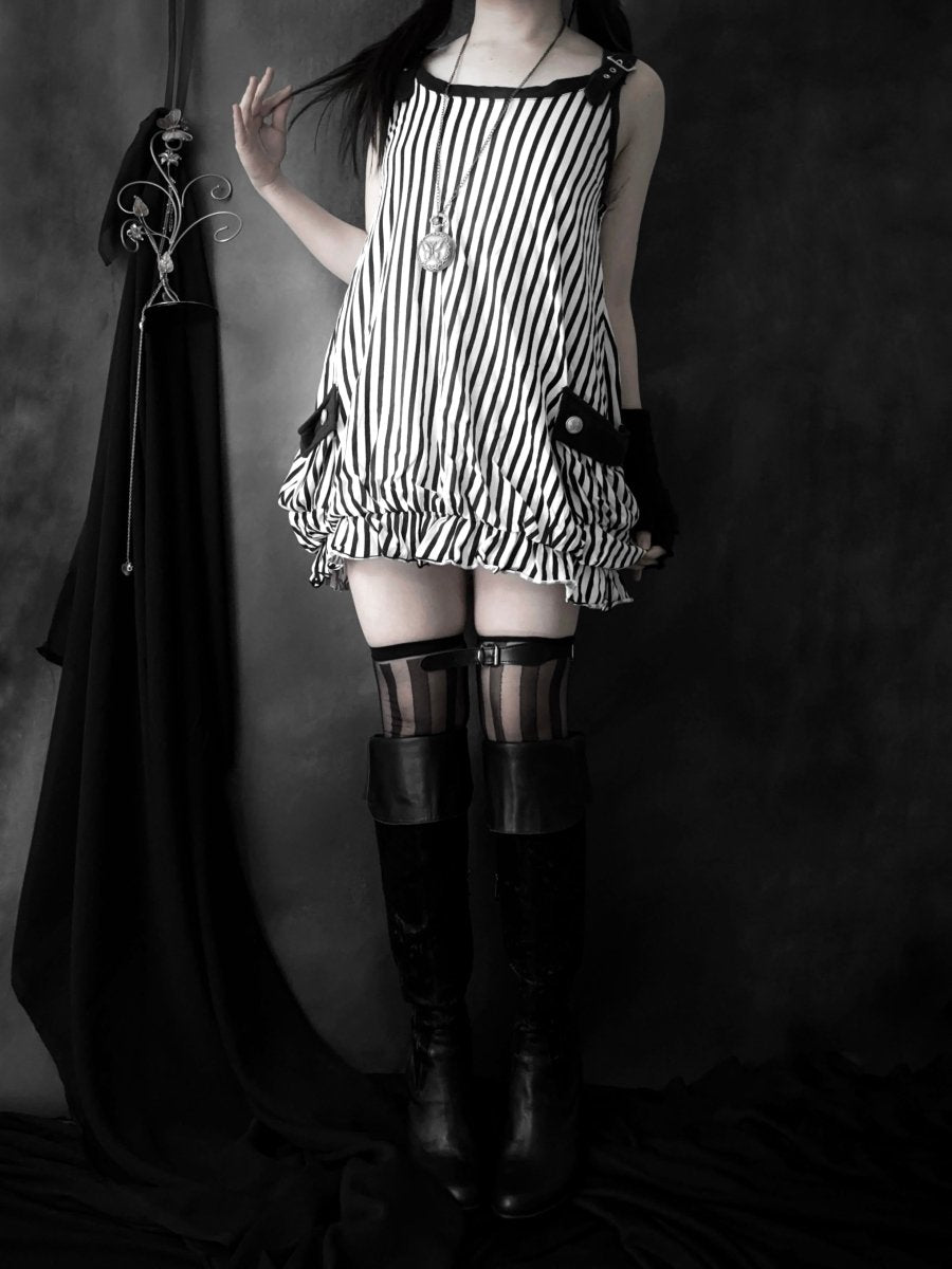 Volta Striped Dress - MIDNIGHT FAE