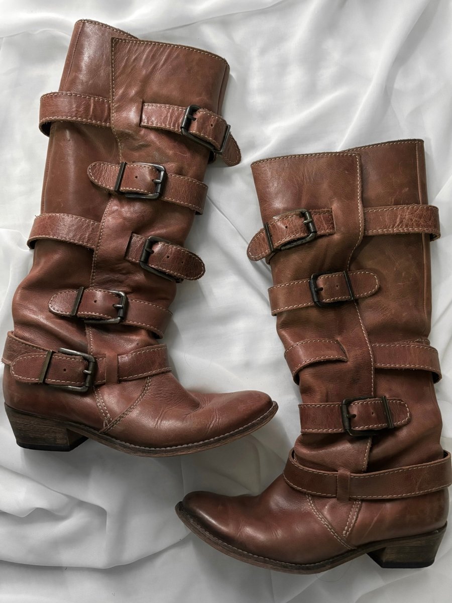 Wayfarer Buckle Boots - MIDNIGHT FAE