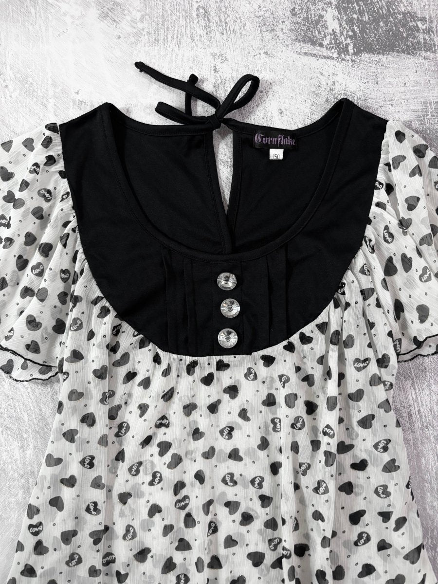White Heart Blouse - MIDNIGHT FAE