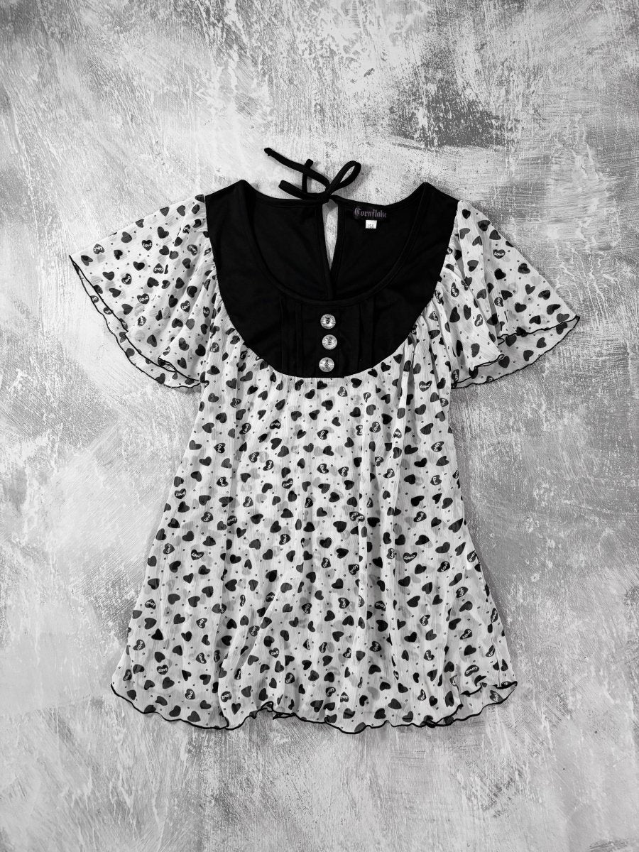 White Heart Blouse - MIDNIGHT FAE