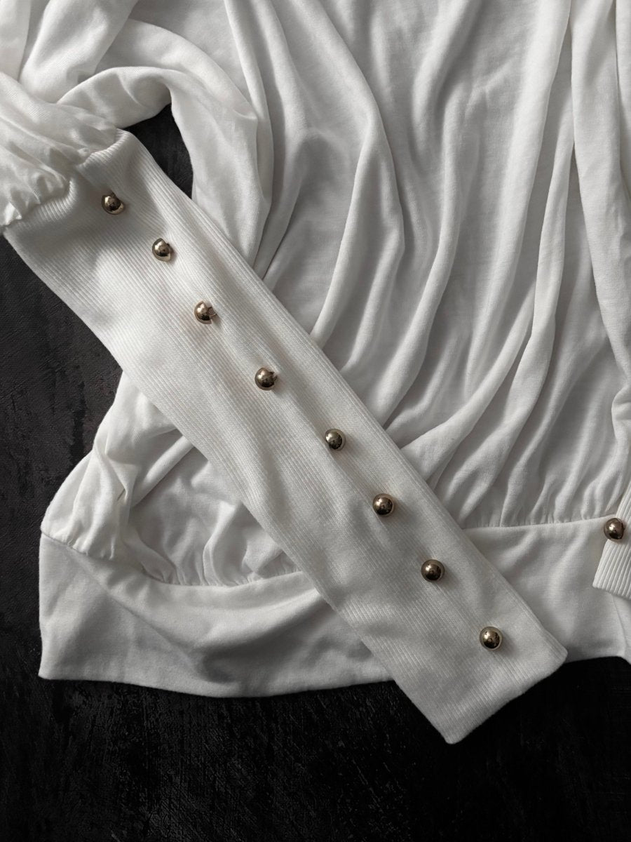 White Slouchy Top - MIDNIGHT FAE