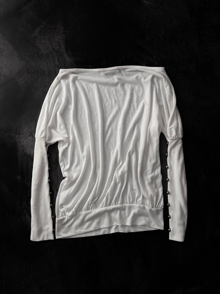 White Slouchy Top - MIDNIGHT FAE