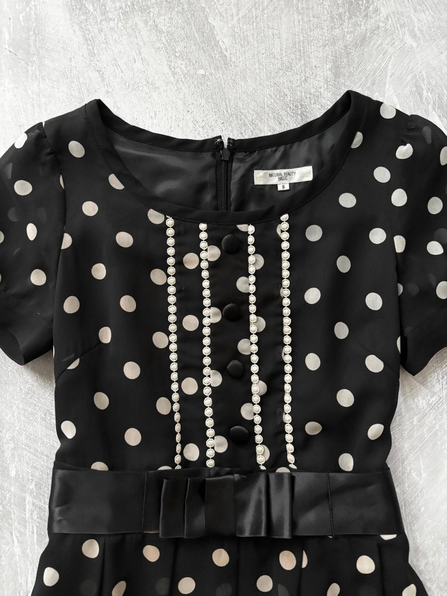 Wildflower Polkadot Dress - MIDNIGHT FAE
