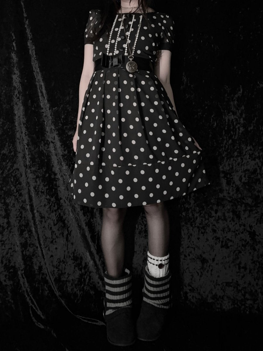 Wildflower Polkadot Dress - MIDNIGHT FAE