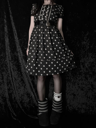 Wildflower Polkadot Dress - MIDNIGHT FAE