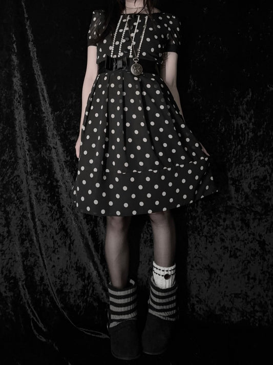 Wildflower Polkadot Dress - MIDNIGHT FAE