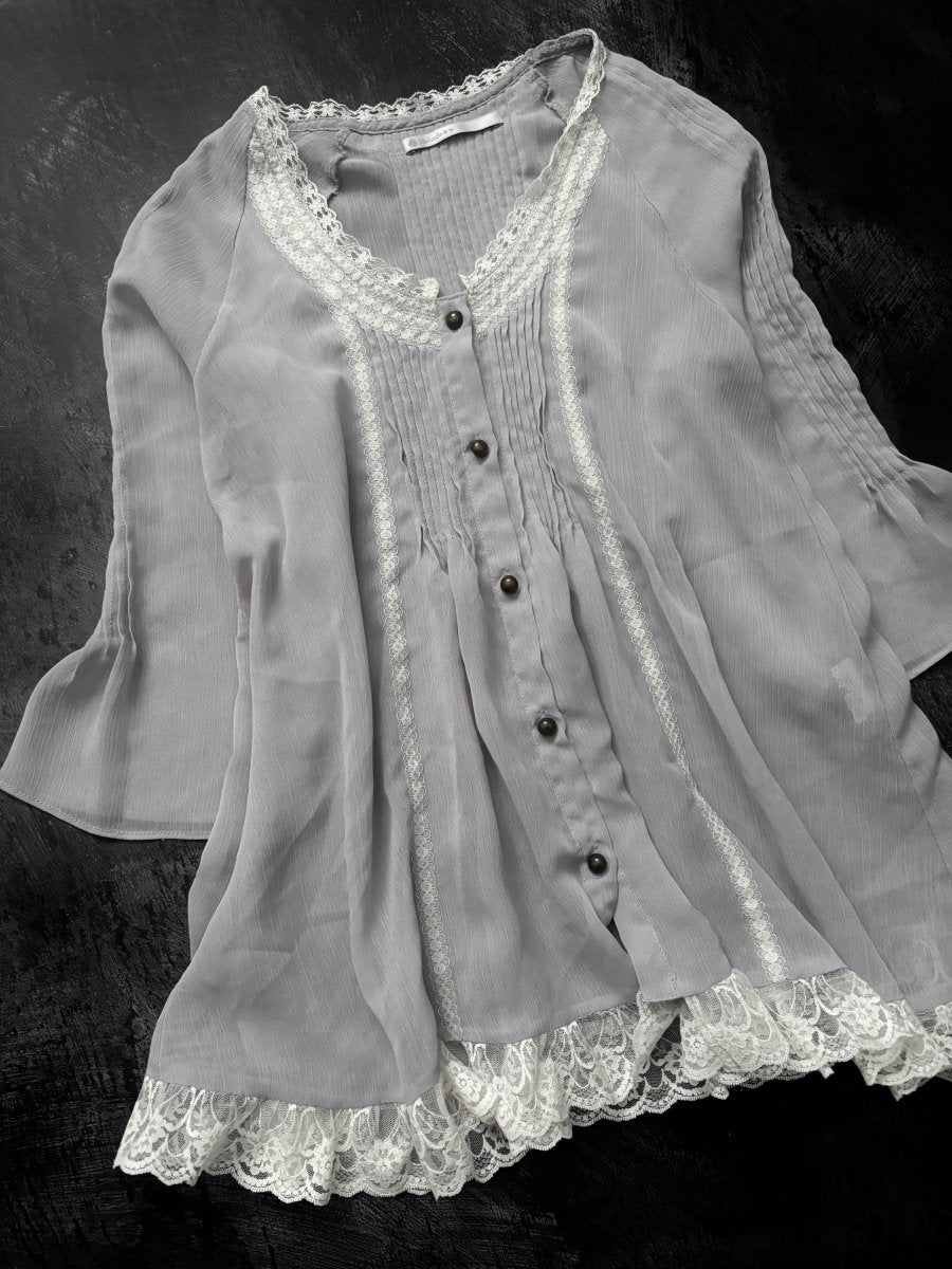 Willow Grey Blouse - MIDNIGHT FAE