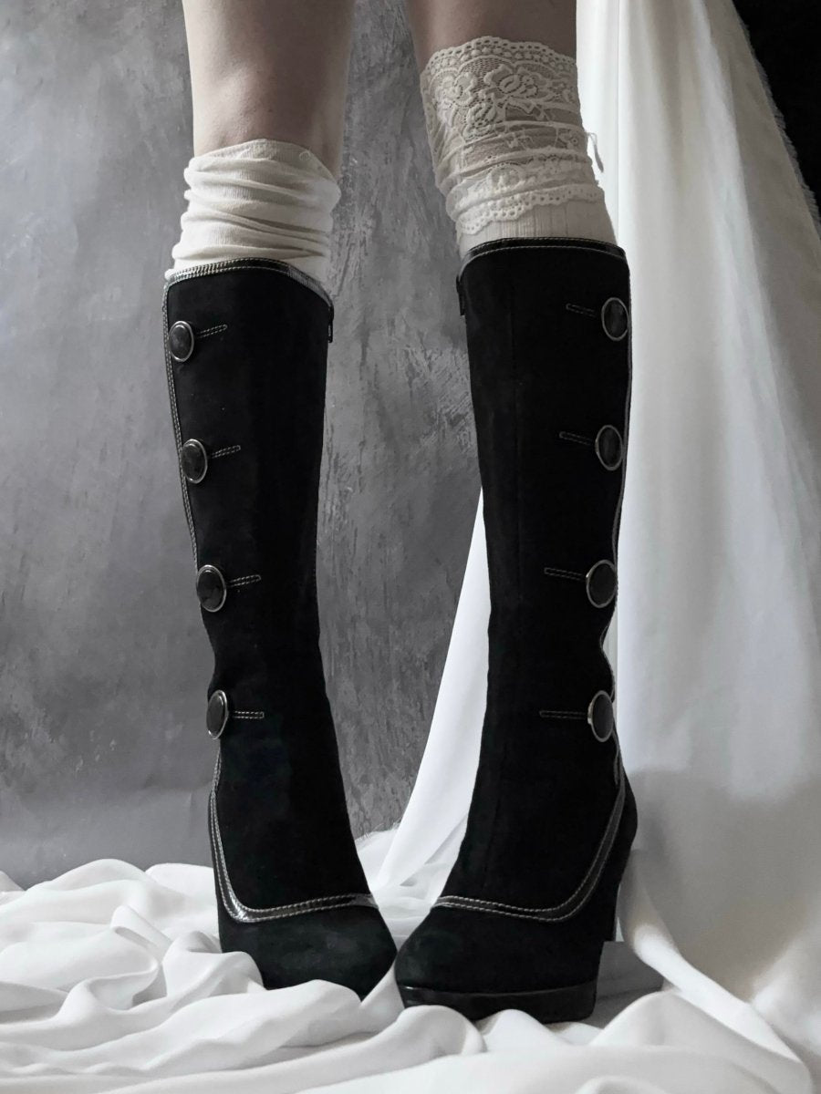 Zago Button Boots - MIDNIGHT FAE