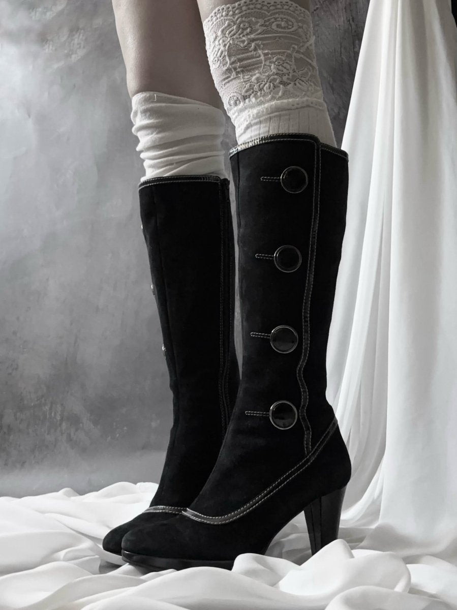 Zago Button Boots - MIDNIGHT FAE