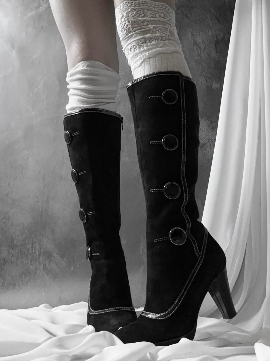 Zago Button Boots - MIDNIGHT FAE